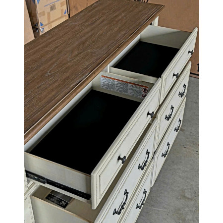 B747 - 31 : Tủ 6 Ngăn Kéo Giả Cổ - Màu Trắng Sương Mù